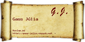 Gass Júlia névjegykártya